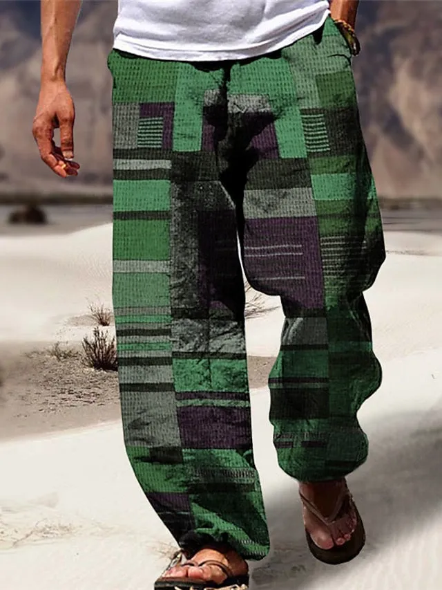 3D Stripe Men's Casual Jogger Pants for Outdoor Activities