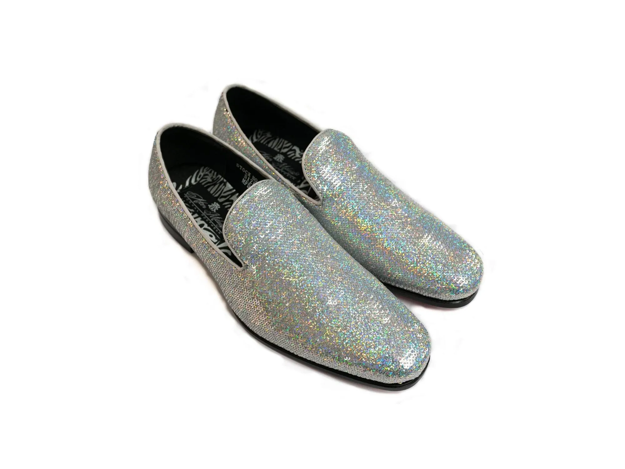 After Midnight Sequin Formal Loafer in Silver Pearl