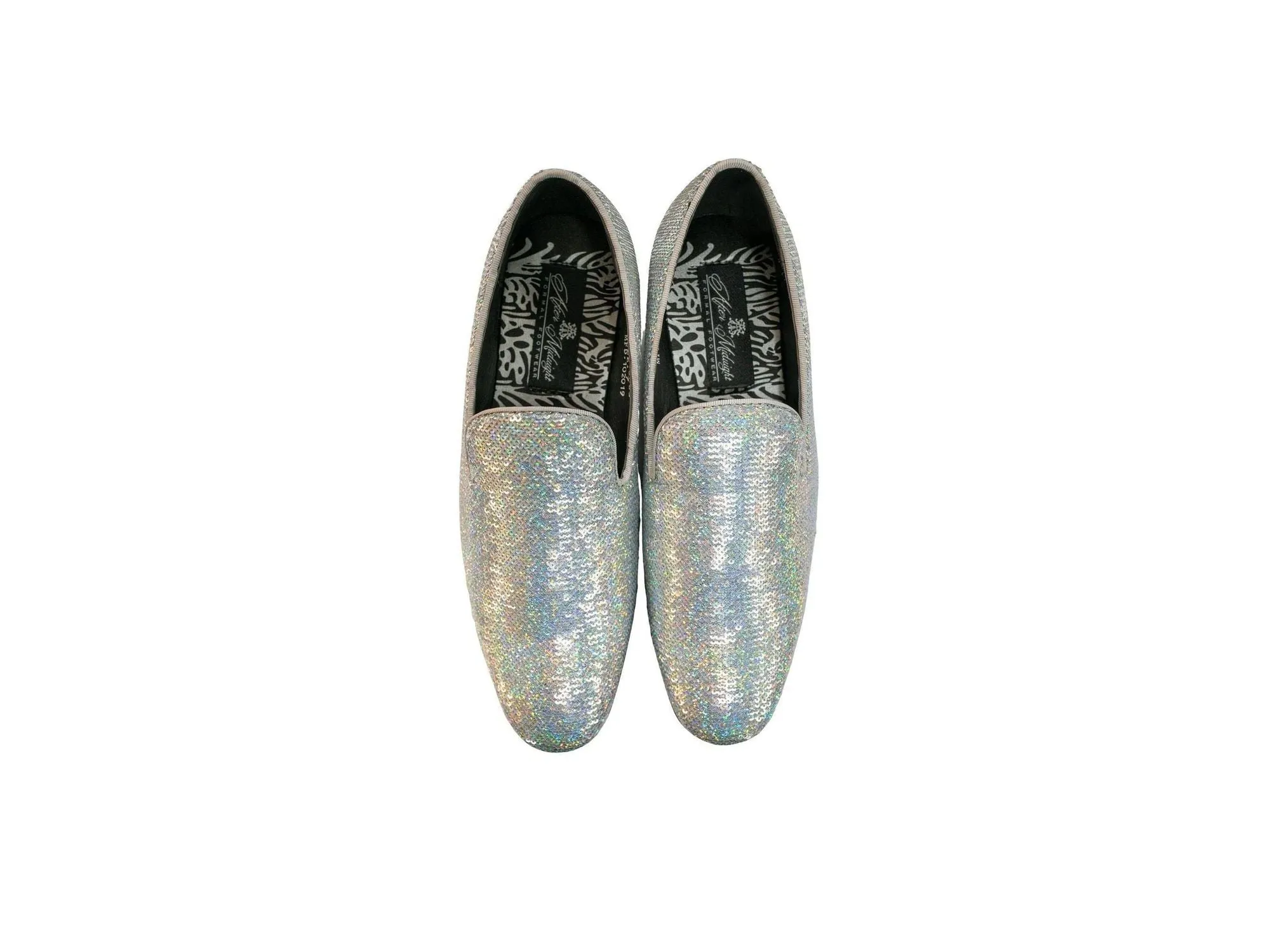 After Midnight Sequin Formal Loafer in Silver Pearl