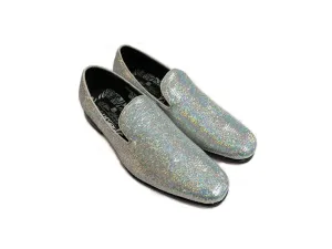 After Midnight Sequin Formal Loafer in Silver Pearl