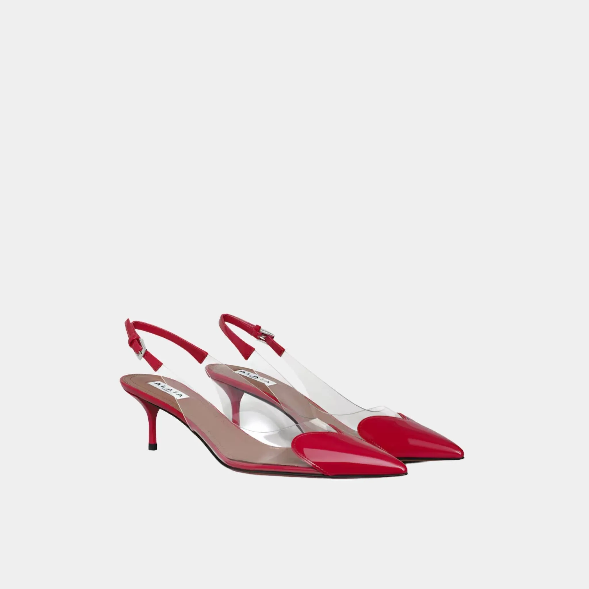 Alaia Le Cœur Slingbacks in Patent Lambskin