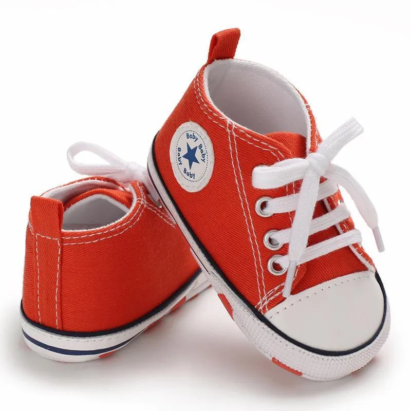Baby/Toddler 's Orange Dotted Canvas Shoes Children's clothing wholesale