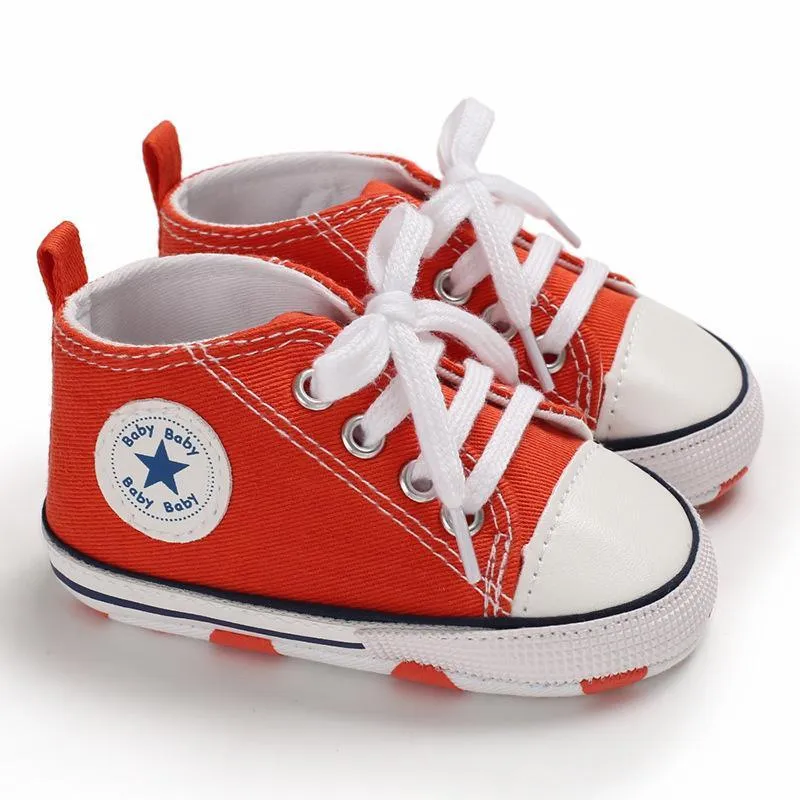 Baby/Toddler 's Orange Dotted Canvas Shoes Children's clothing wholesale