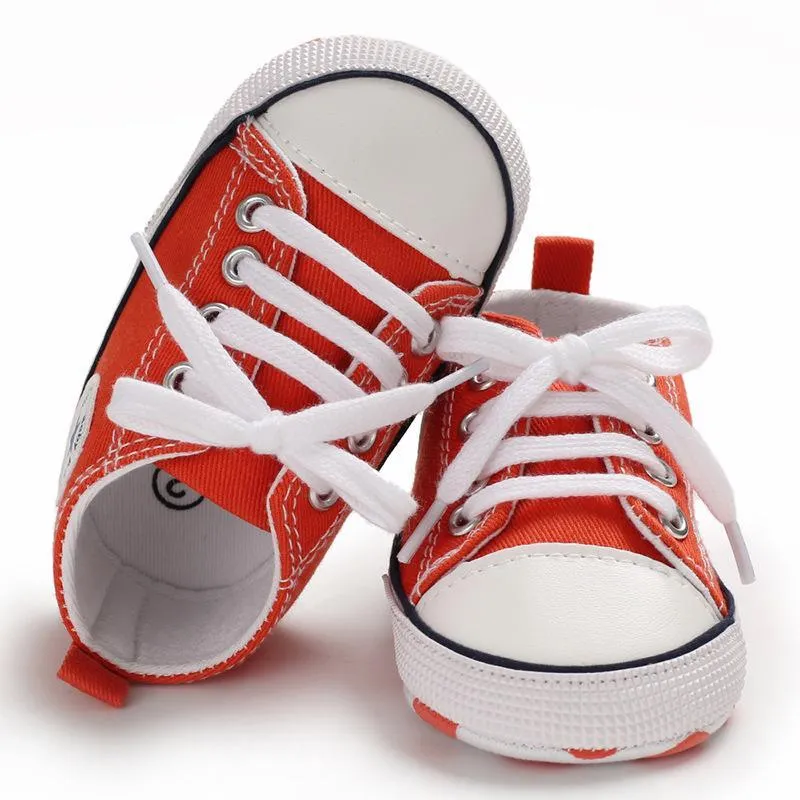 Baby/Toddler 's Orange Dotted Canvas Shoes Children's clothing wholesale