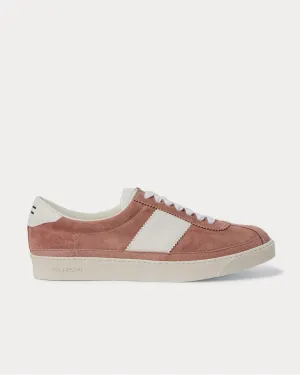 Bannister Leather-Trimmed Suede  Pink low top sneakers