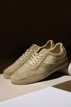 Beige Textured Canvas Shoes