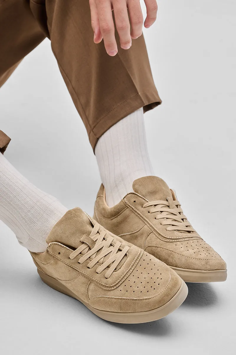 Beige Textured Canvas Shoes
