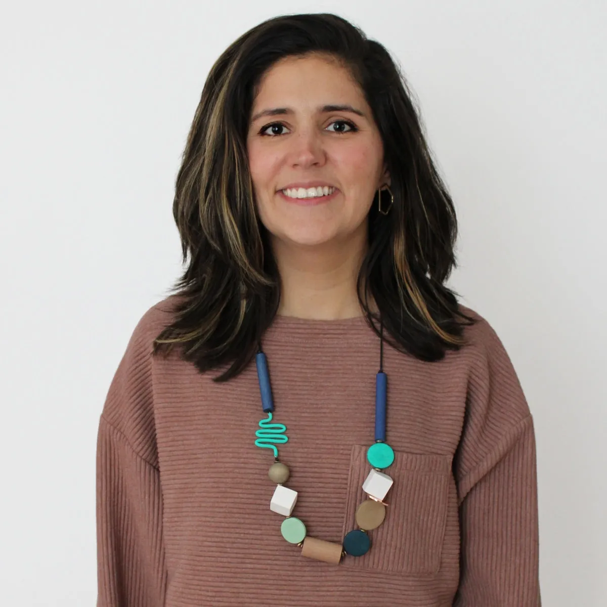 Blue Toned Geometric Jordi Necklace