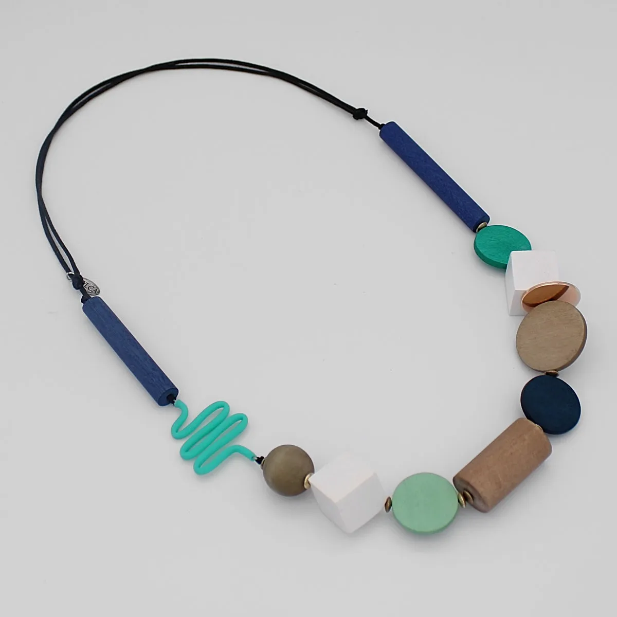 Blue Toned Geometric Jordi Necklace