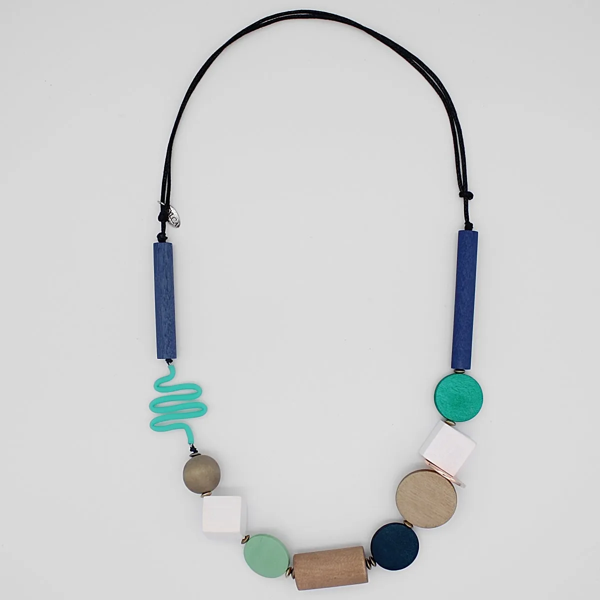 Blue Toned Geometric Jordi Necklace