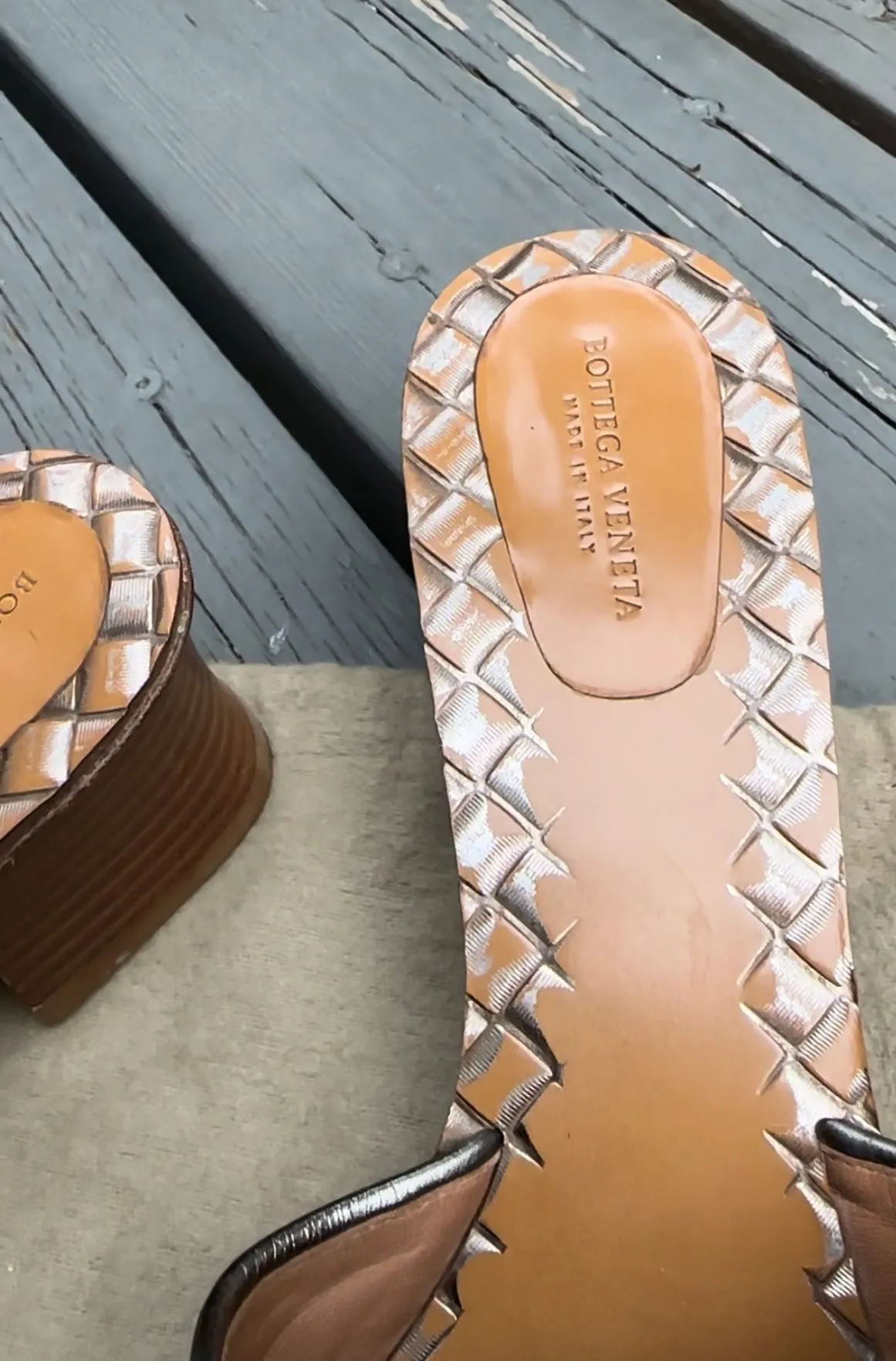 BOTTEGA VENETA Intrecciato Leather Slide Sandals