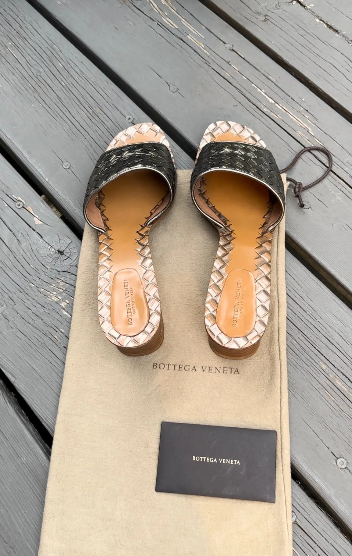 BOTTEGA VENETA Intrecciato Leather Slide Sandals