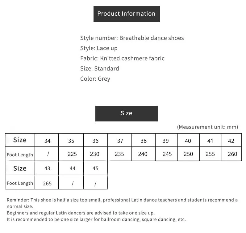Breathable Indoor Professional Latin Dance Middle Heel Dance Shoes