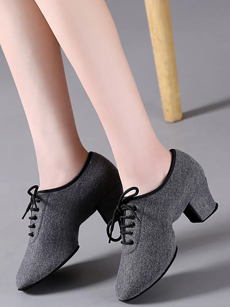 Breathable Indoor Professional Latin Dance Middle Heel Dance Shoes