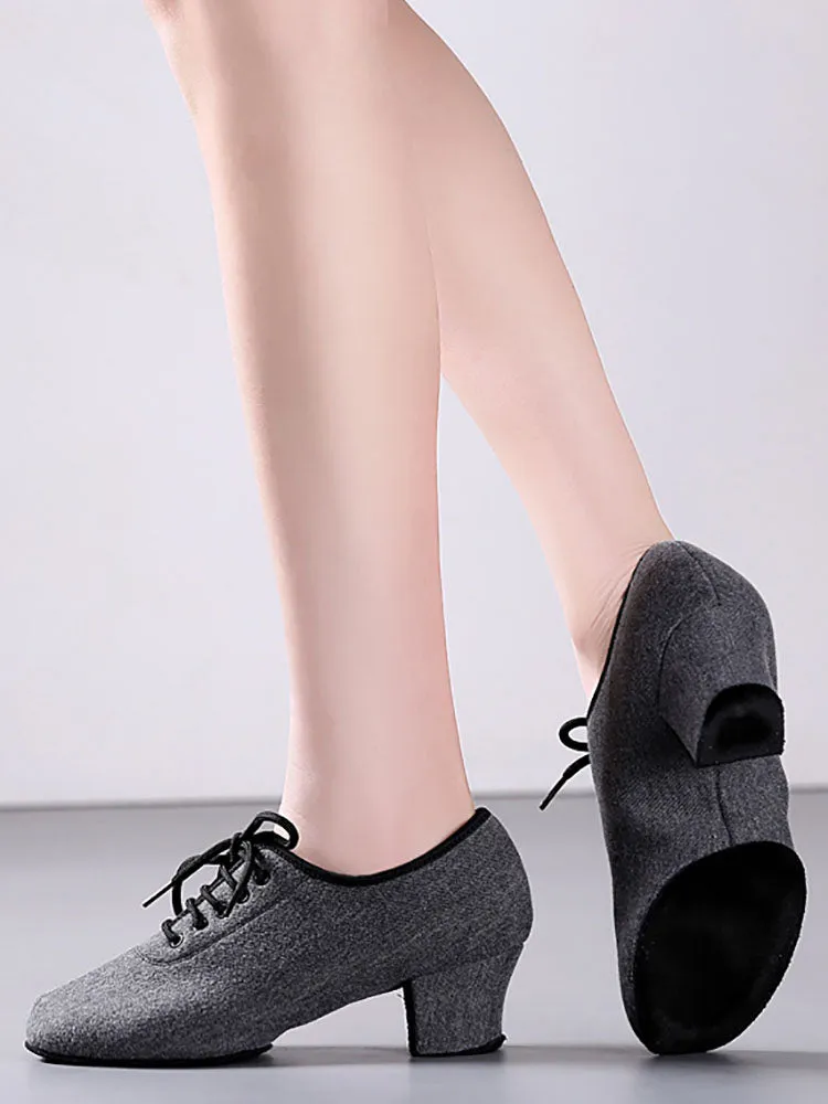 Breathable Indoor Professional Latin Dance Middle Heel Dance Shoes