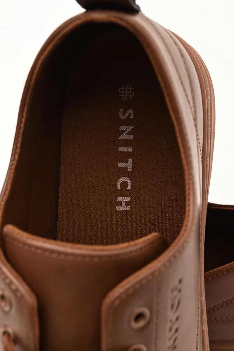 Brown Solid Sneakers
