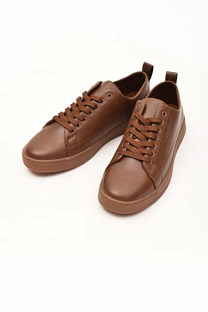 Brown Solid Sneakers