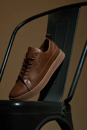 Brown Solid Sneakers