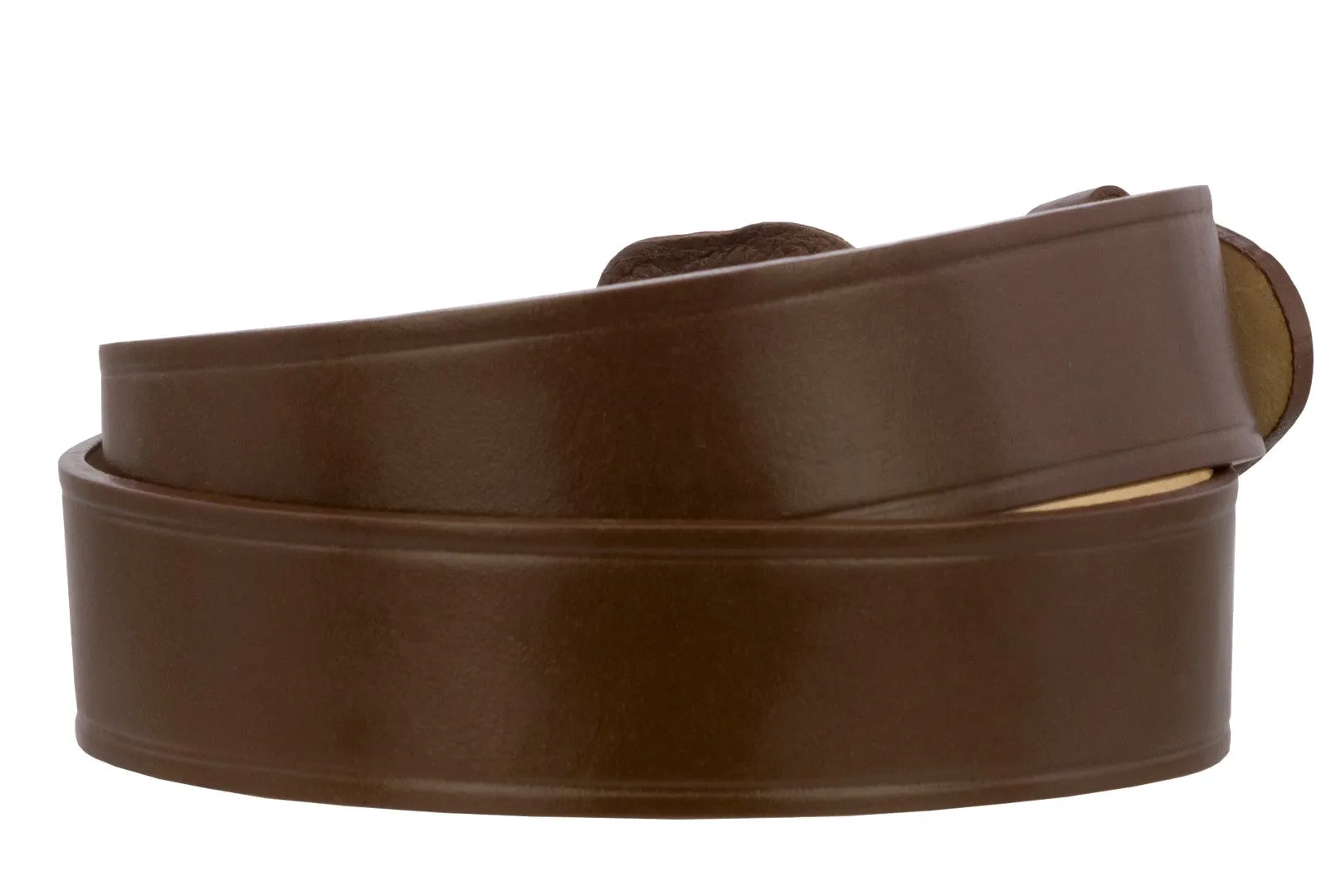 Brown Western Wear Cowboy Belt Solid Leather - Removable Buckle