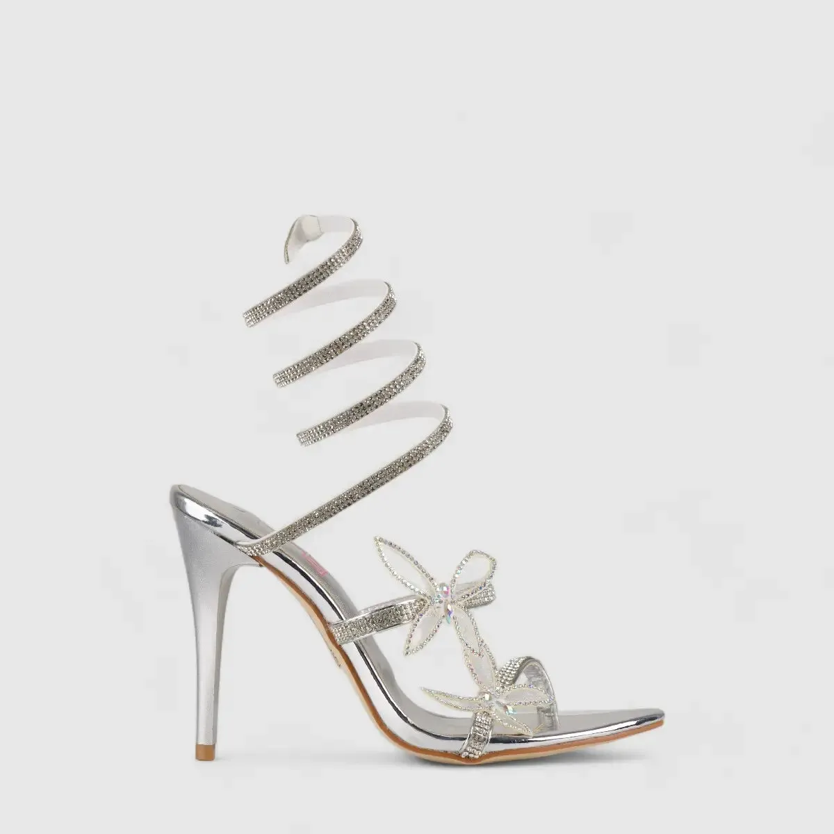 Bulbul Stiletto Heel Sandal Silver LU007