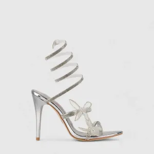Bulbul Stiletto Heel Sandal Silver LU007