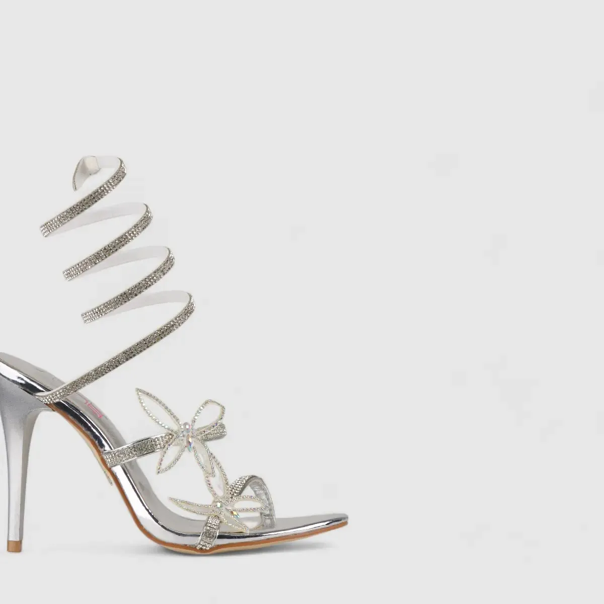 Bulbul Stiletto Heel Sandal Silver LU007