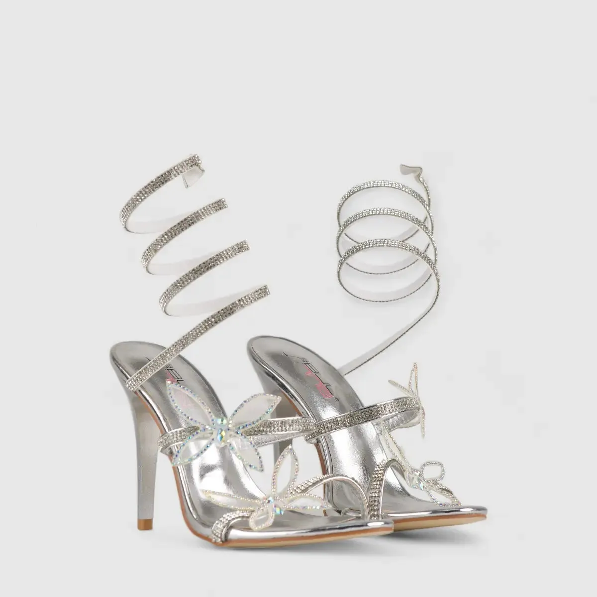 Bulbul Stiletto Heel Sandal Silver LU007