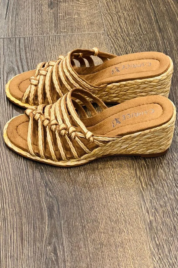 Caprice Raffia Wedge Sandals