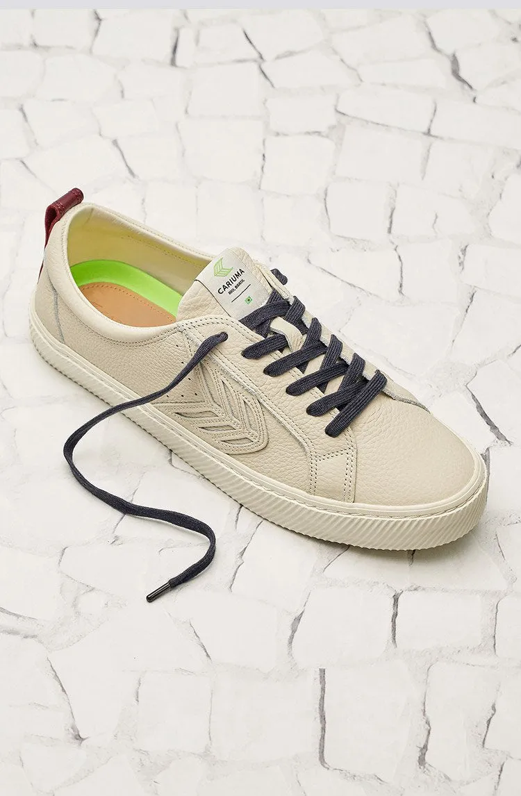 CATIBA Low Beige/Burgundy Premium Leather Sneaker Women