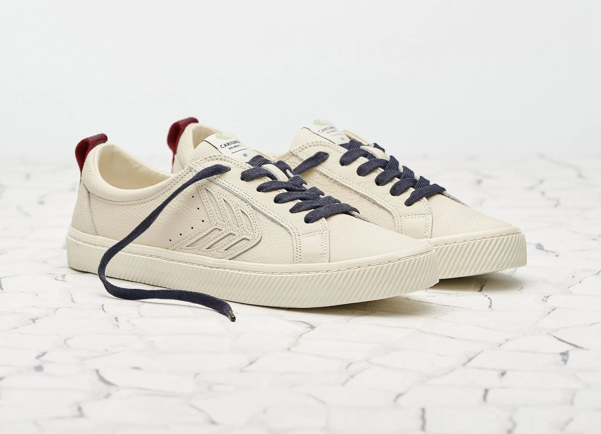 CATIBA Low Beige/Burgundy Premium Leather Sneaker Women