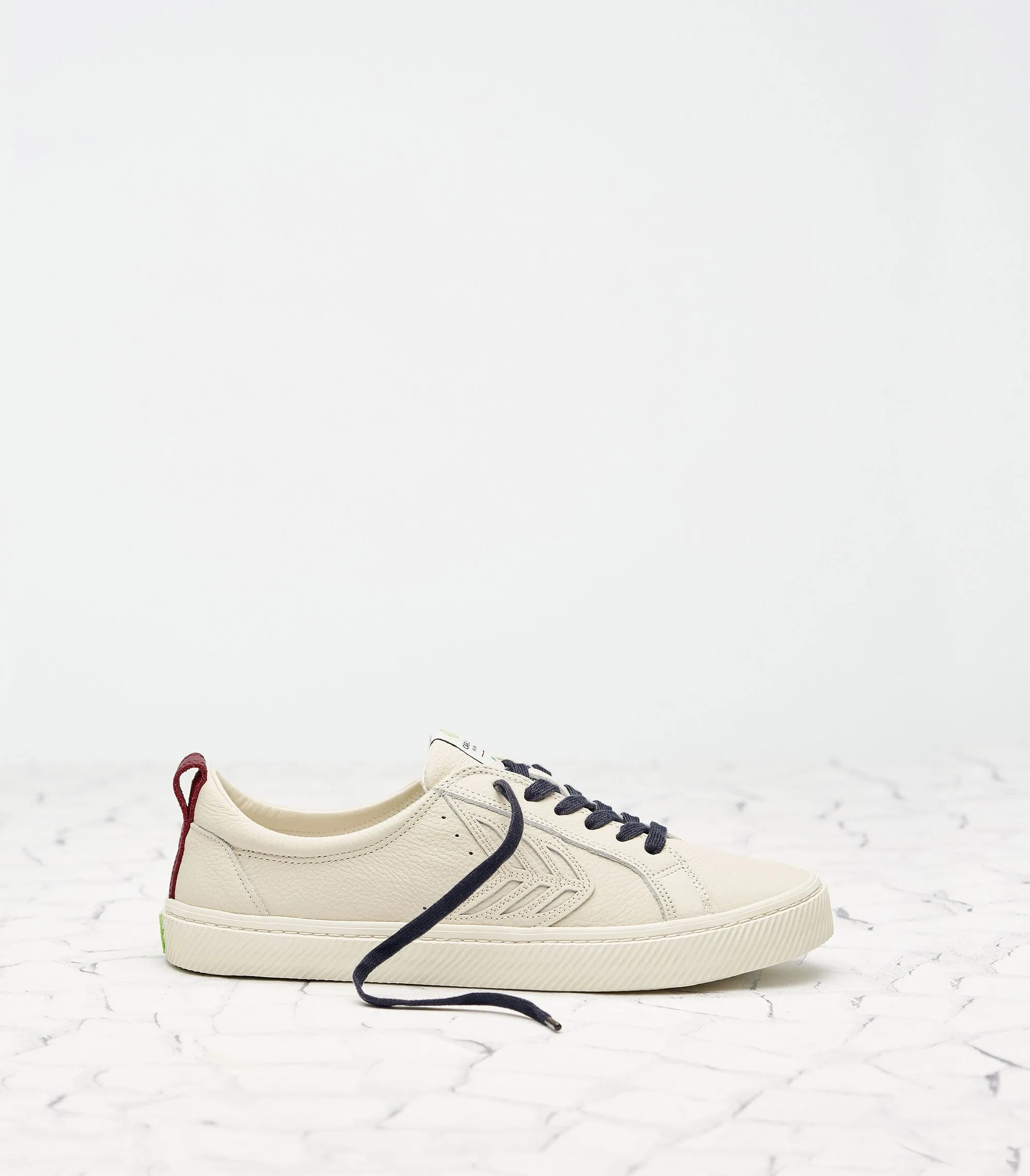 CATIBA Low Beige/Burgundy Premium Leather Sneaker Women