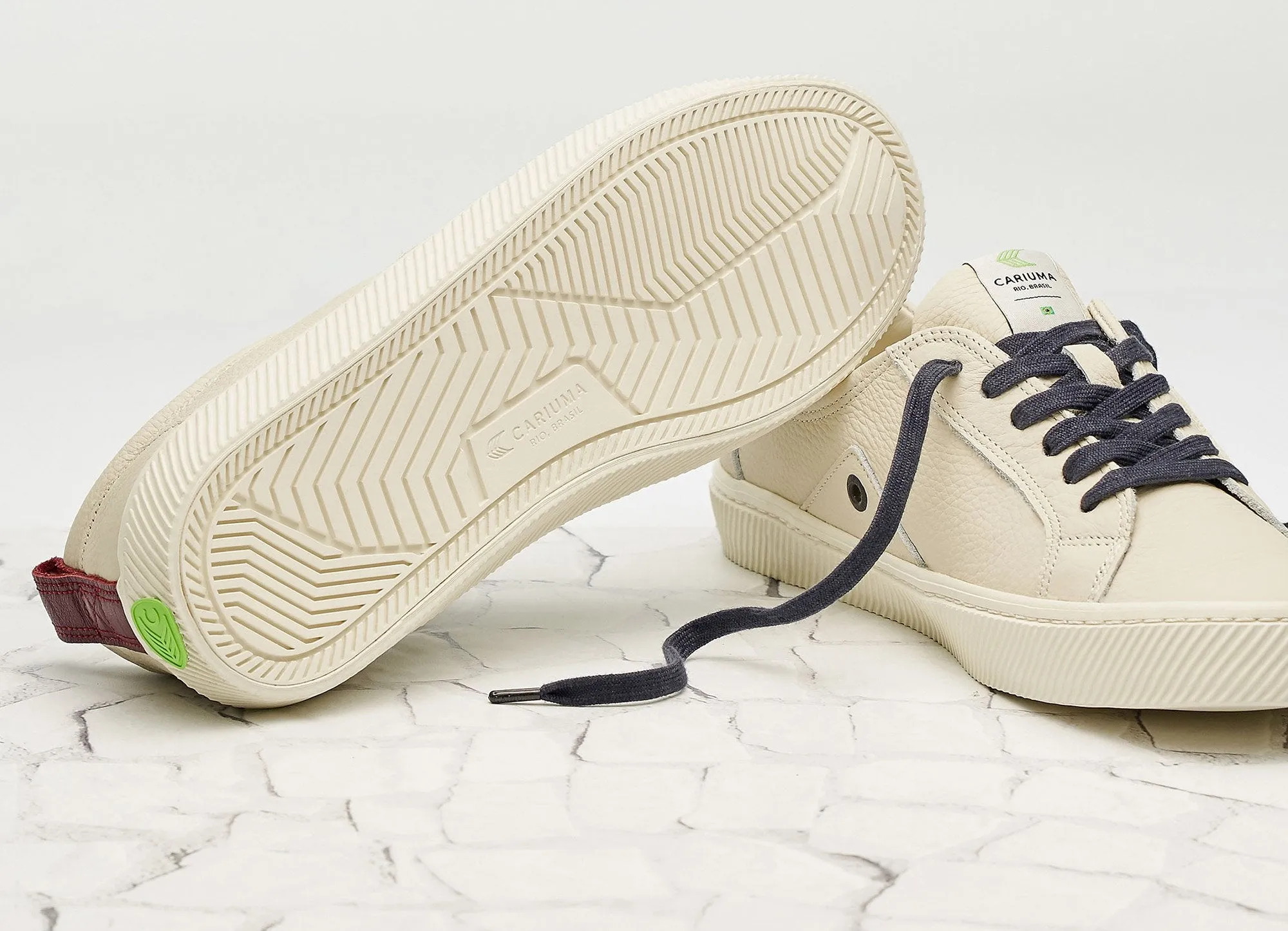 CATIBA Low Beige/Burgundy Premium Leather Sneaker Women