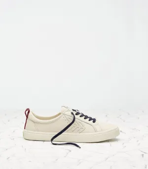 CATIBA Low Beige/Burgundy Premium Leather Sneaker Women