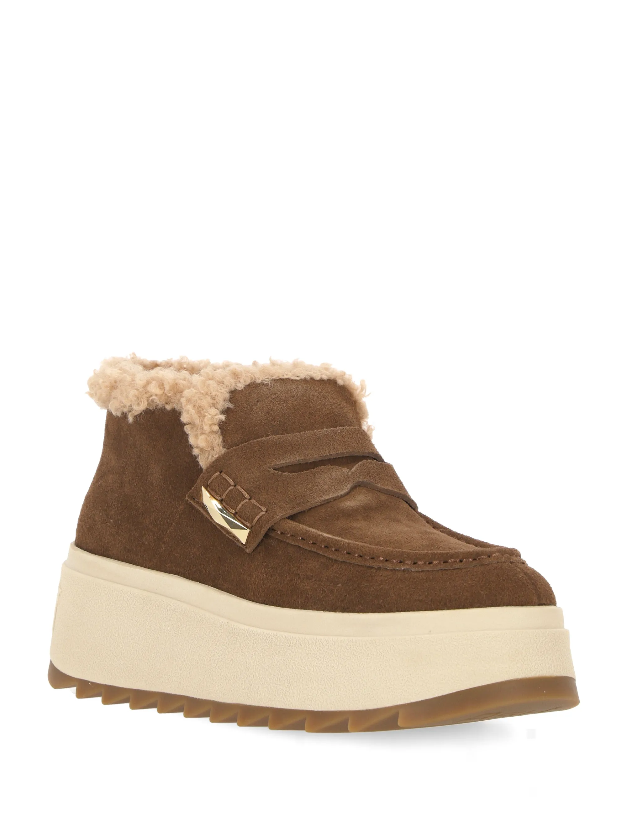 Chocolate Brown Suede Flatform Boots