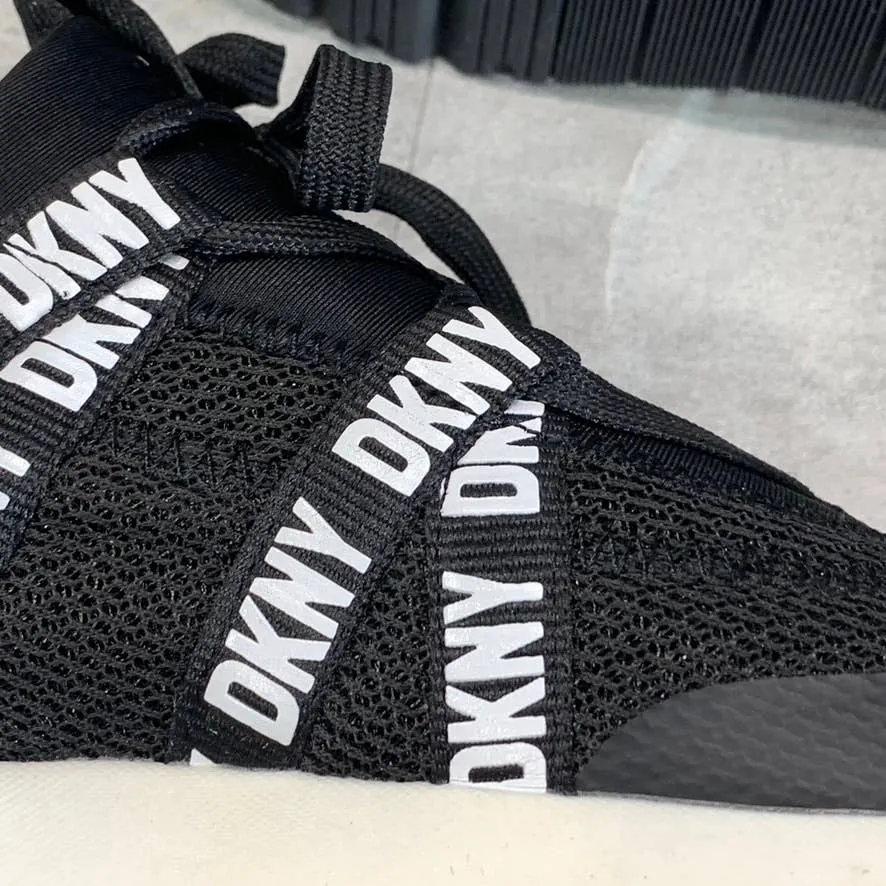 DKNY Women's Black Nash Round-Toe Lace-Up Slip-On Sneakers SZ 6