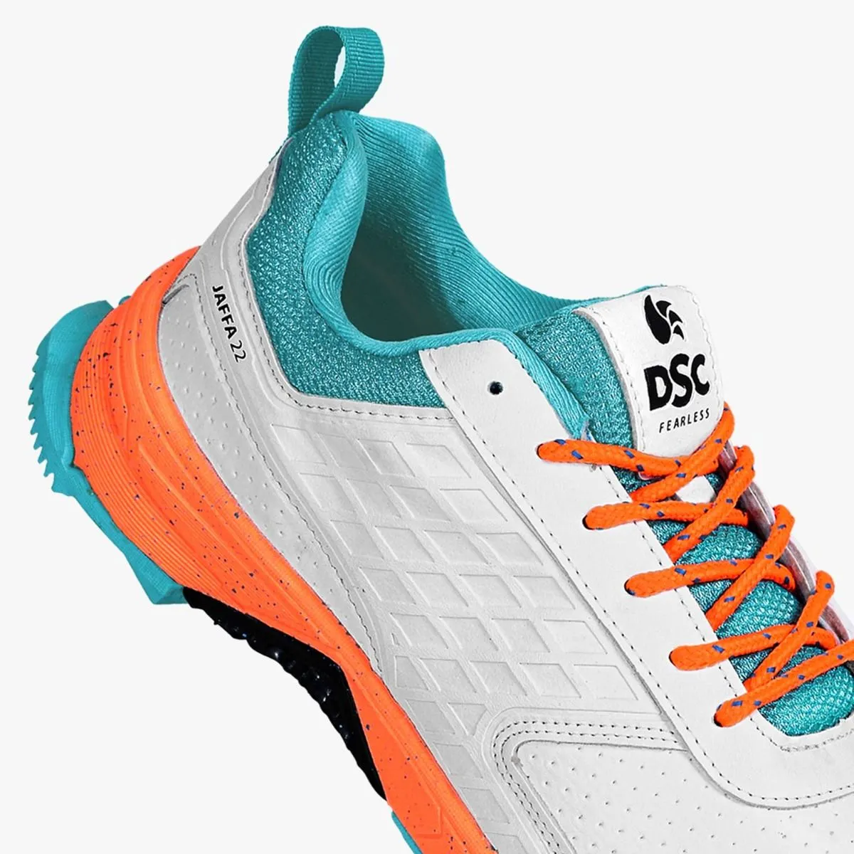 DSC Jaffa 22 Cricket Shoes (White/Blue/Orange)
