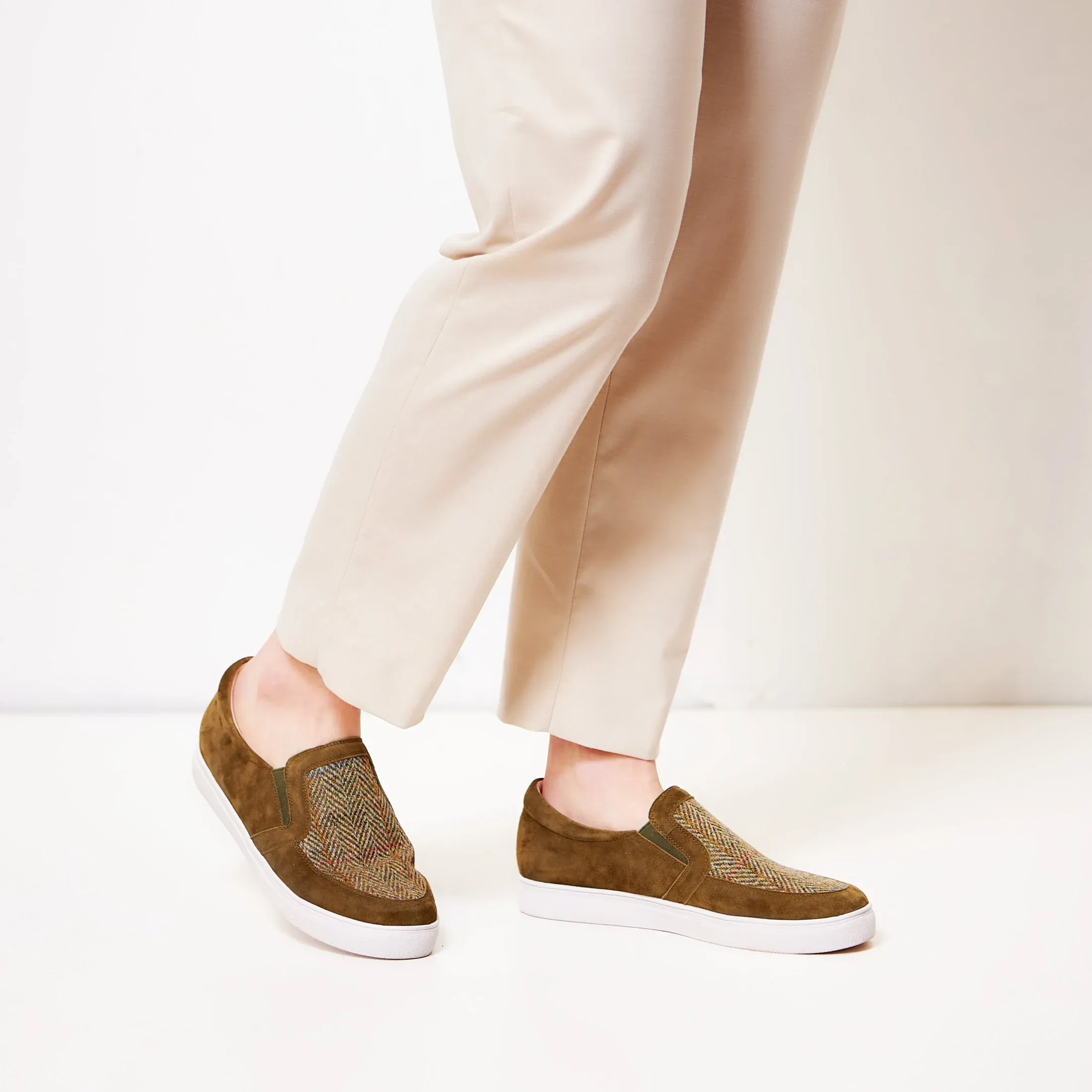 FINAL SALE Chestnut Herringbone Ladies Braemar Slip On Shoe