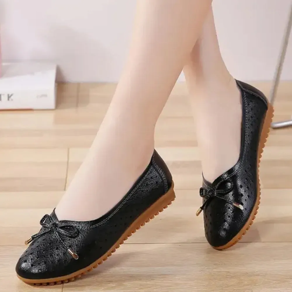 Genuine Hollow Out Casual Slip On