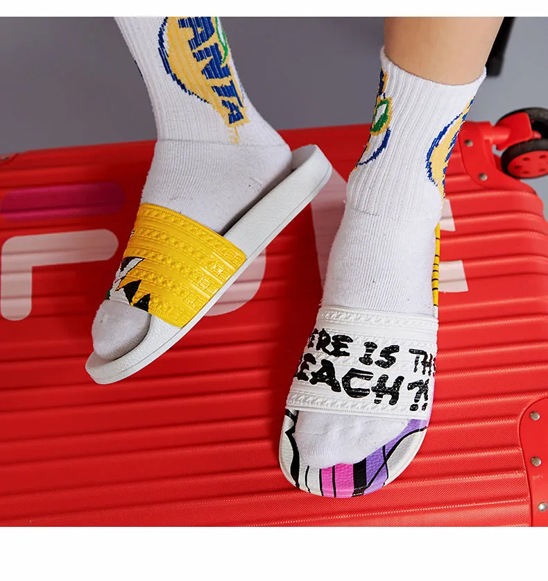 Graffiti Personality Casual Wear Men Slippers Shoes