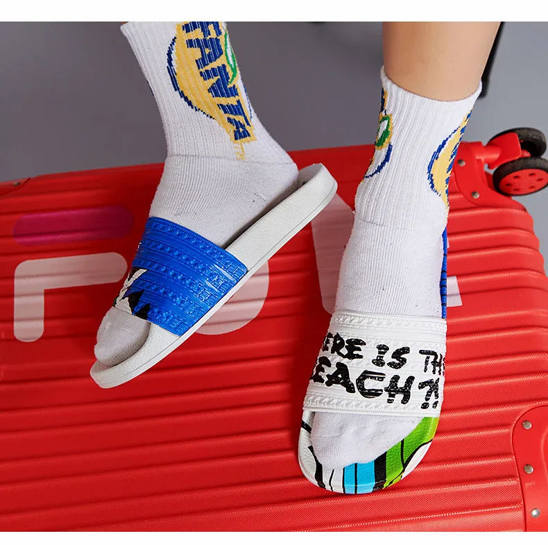 Graffiti Personality Casual Wear Men Slippers Shoes