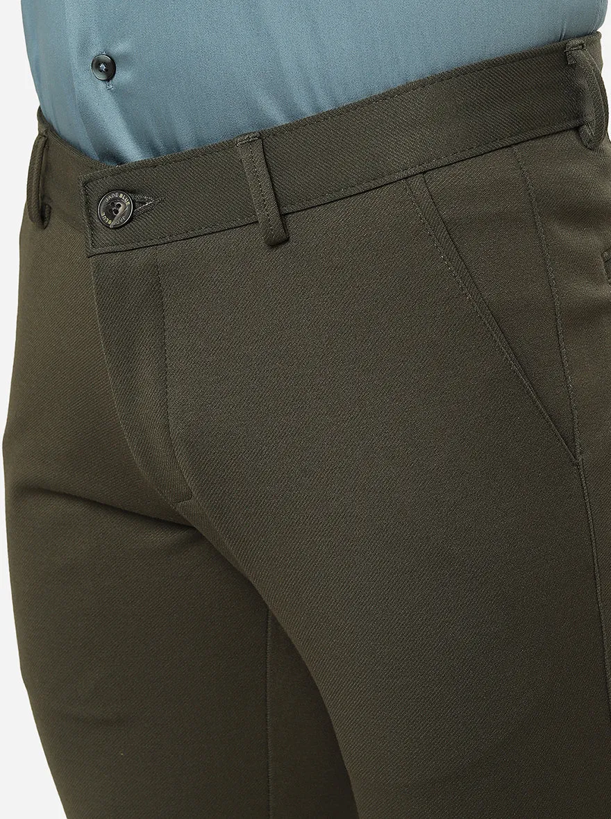 Green Solid Slim Fit Club Wear Trouser | JB Studio
