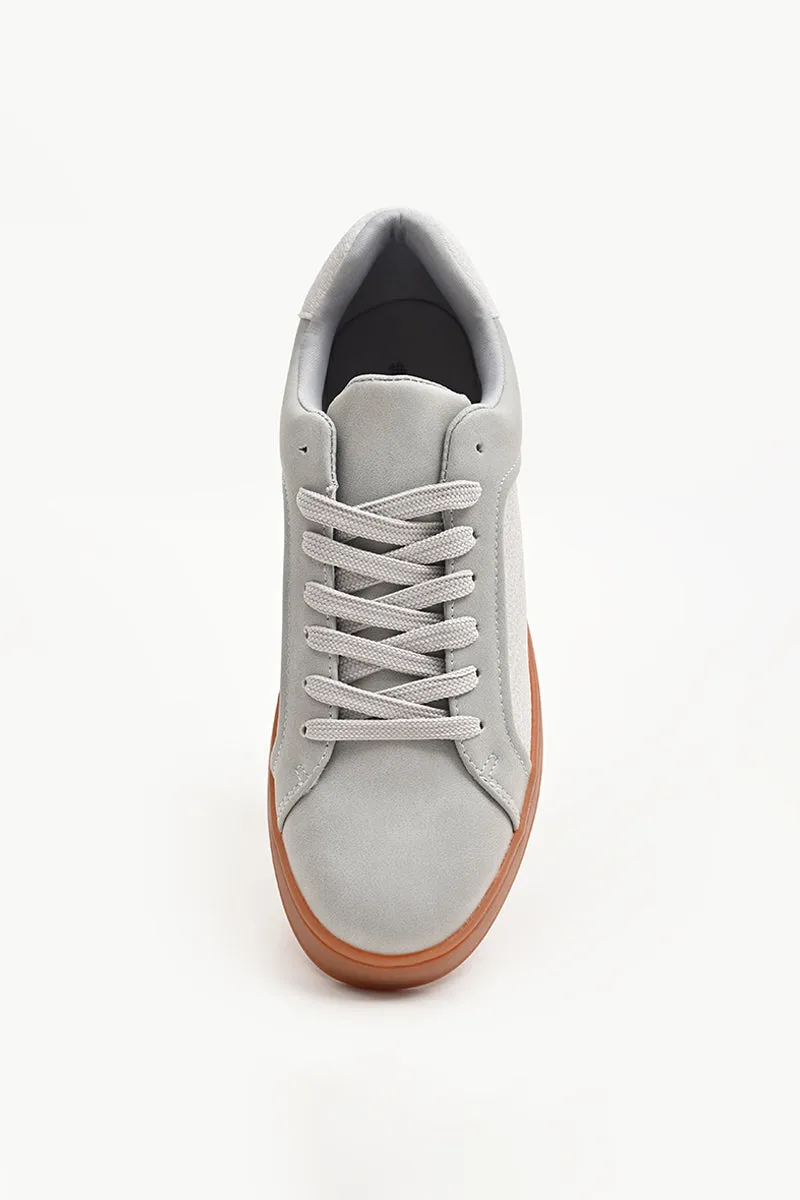 Grey Solid Sneakers