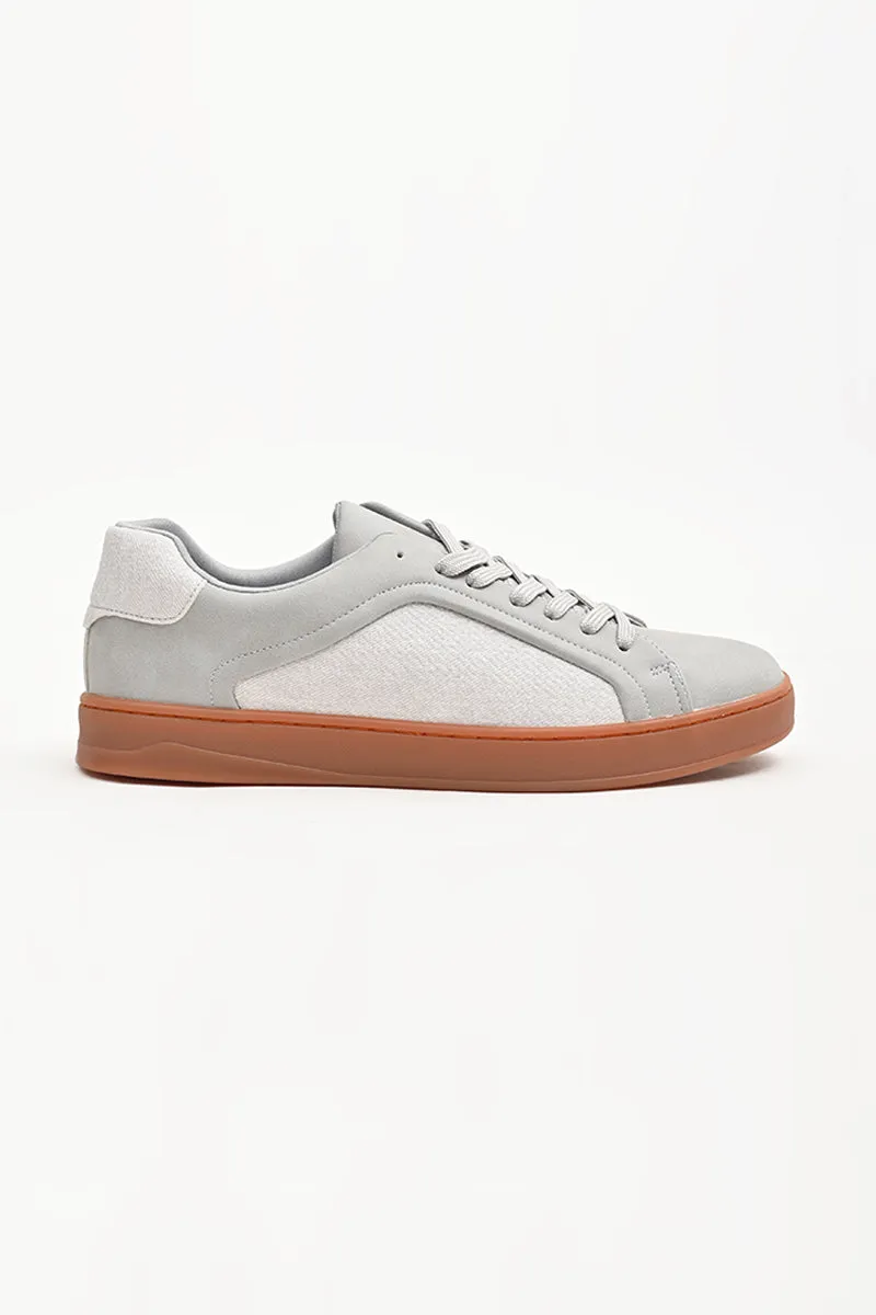 Grey Solid Sneakers