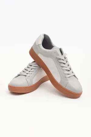 Grey Solid Sneakers