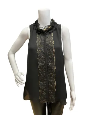 Jennifer Lopez Size Medium Black/Gold Lace Consignment Ladies Evening Wear