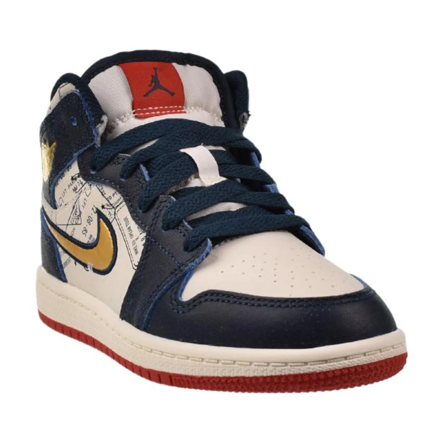 Jordan 1 Mid SE (PS) Little Kids' Shoes Armoury Navy-Pale Ivory
