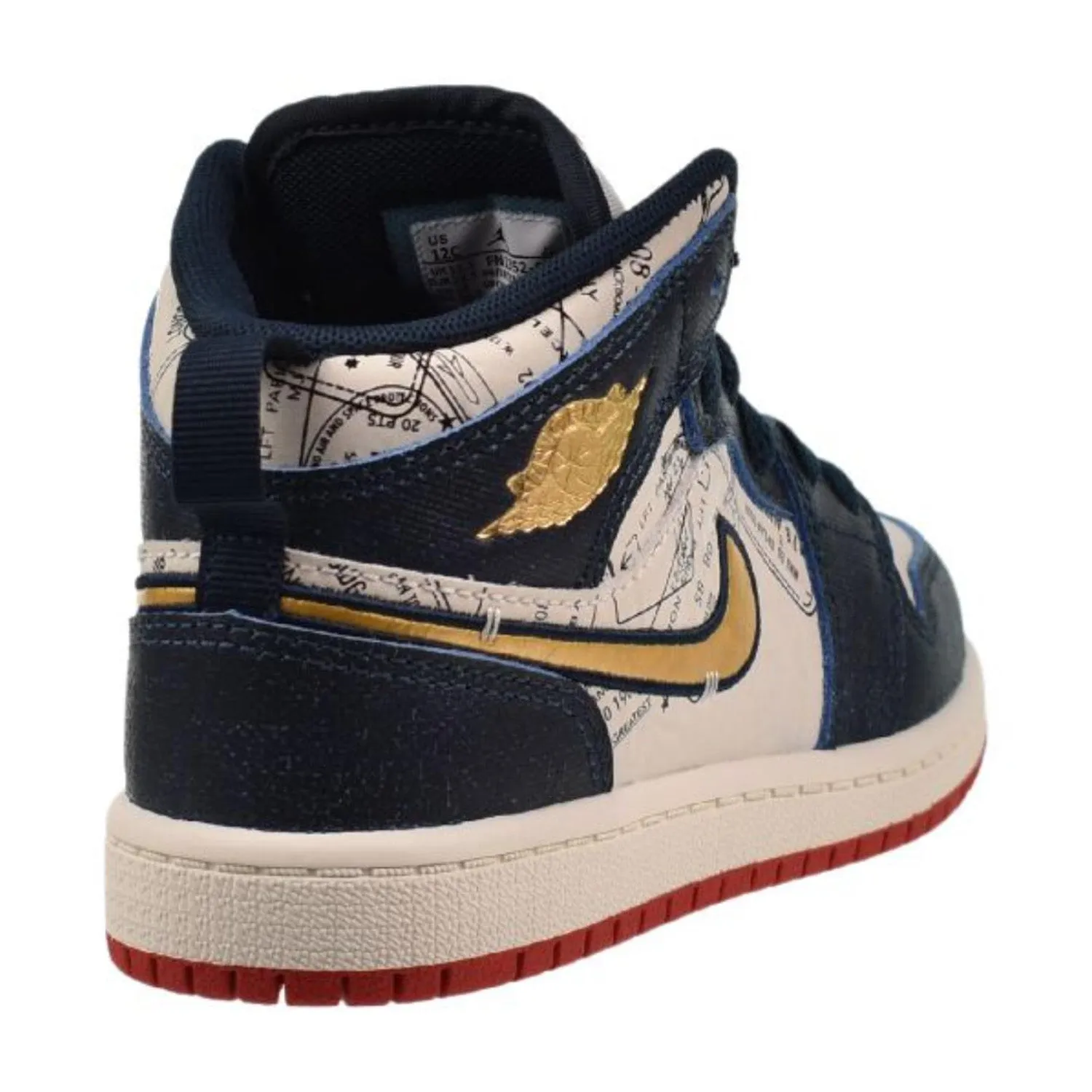Jordan 1 Mid SE (PS) Little Kids' Shoes Armoury Navy-Pale Ivory
