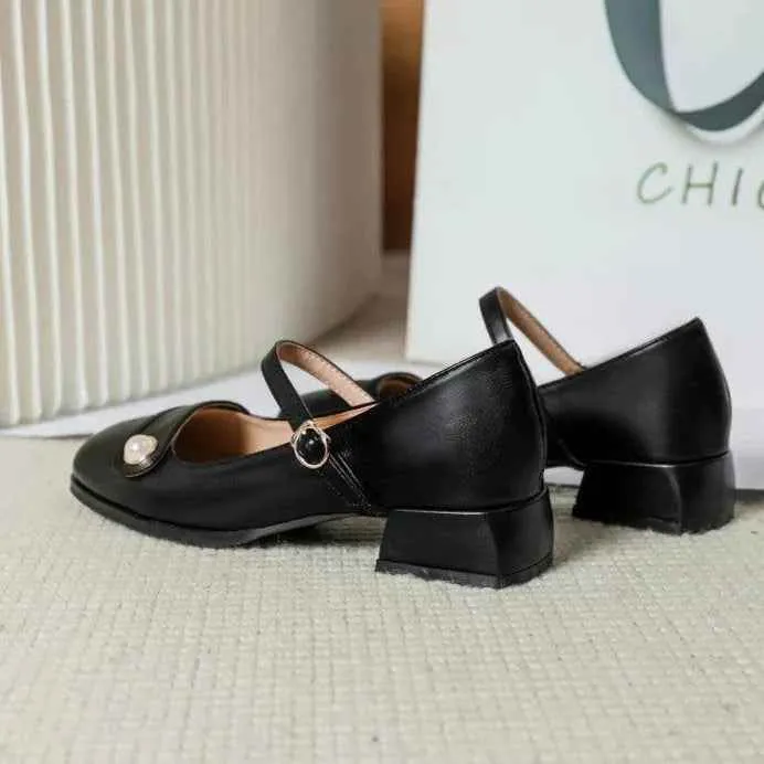 Korean Style Women's Leather Low Heels Casual Shoes - X256-9