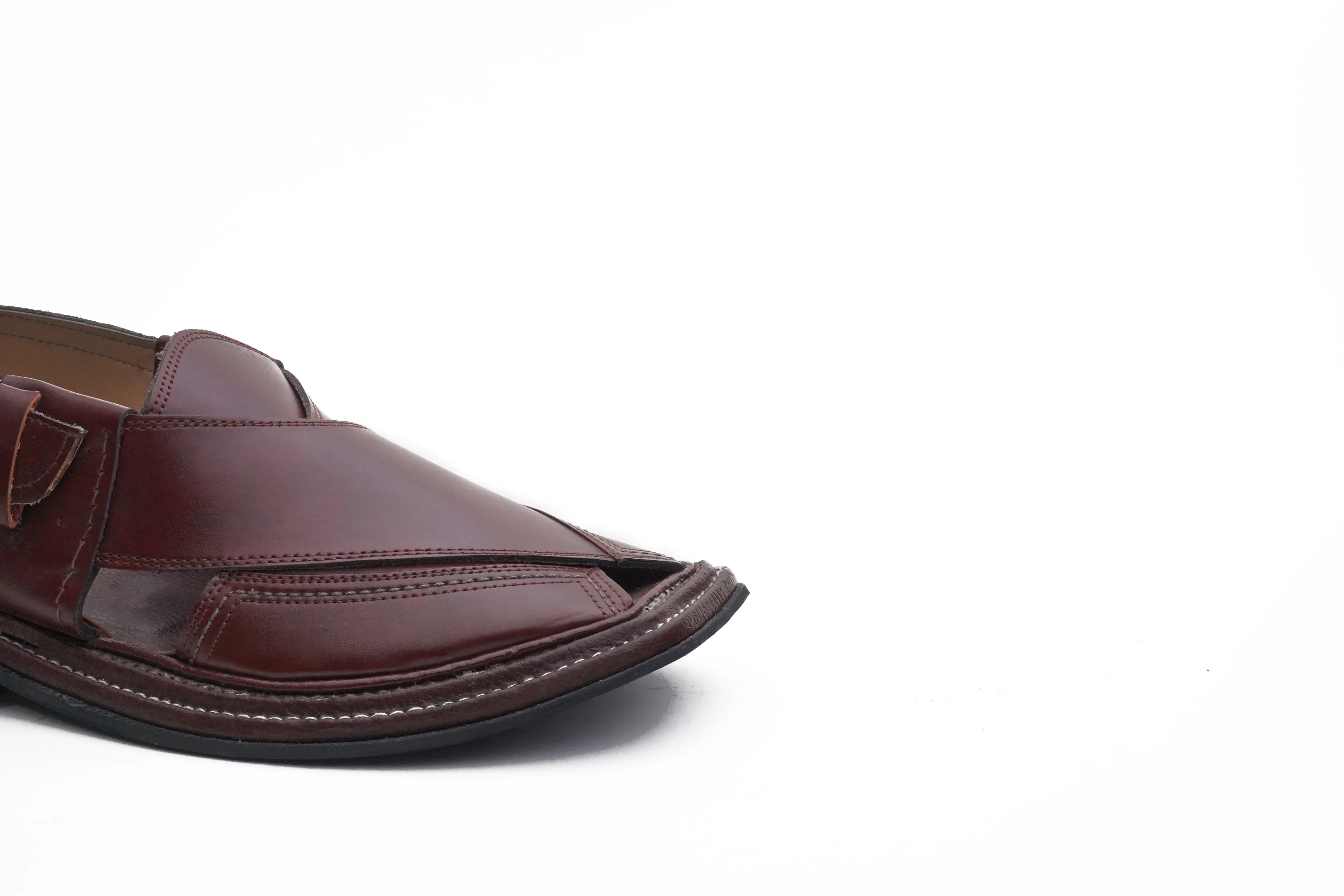 Leather Peshawari Tripple Sole Maroon