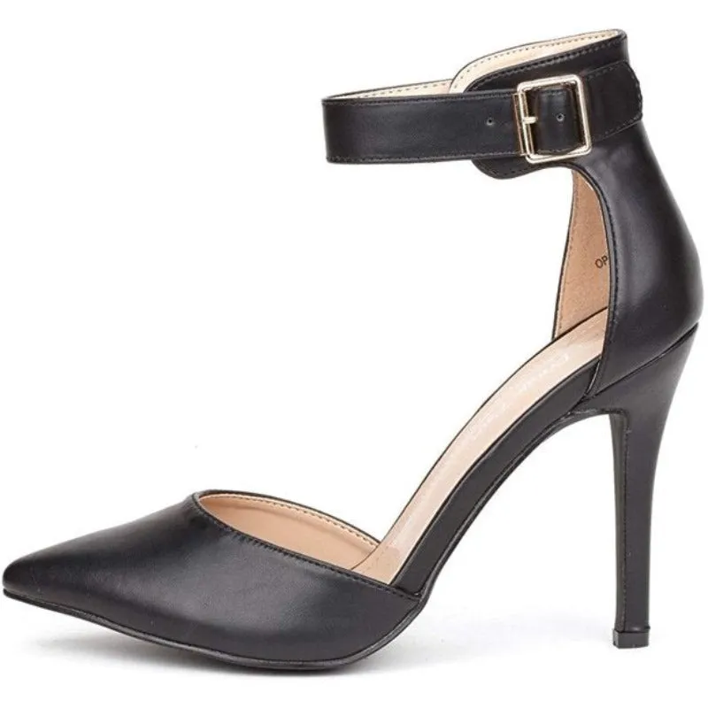 Leather Pointed Toe High Heels